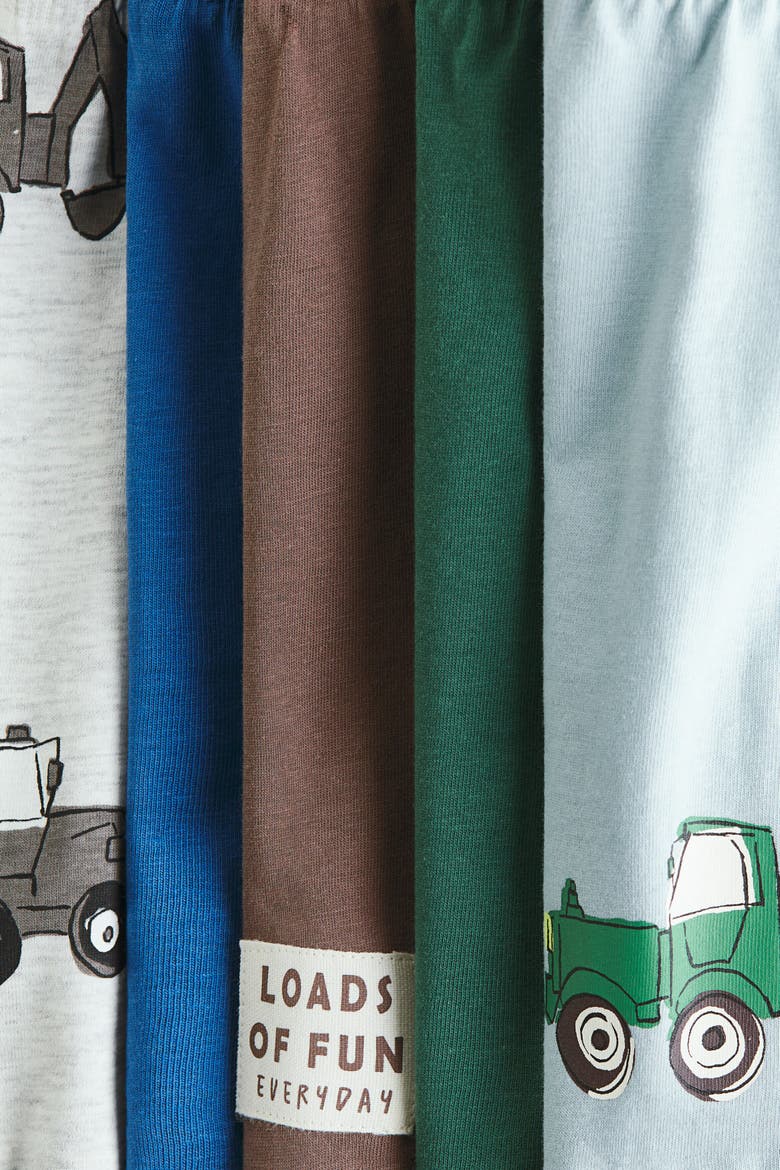5-pack Pull-on Shorts, Alternate, color, Turquoise/vehicles
