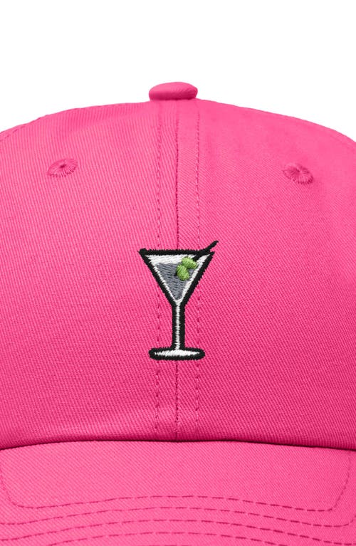 Dalix Martini Embroidered Casual Cap In Hot Pink