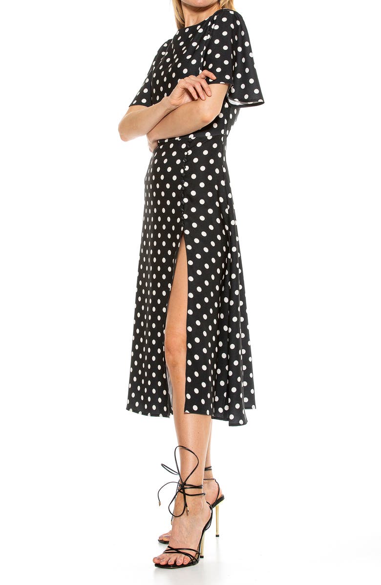 Alexia Admor Boatneck Flutter Sleeve Fit N Flare Dress, Alternate, color, 