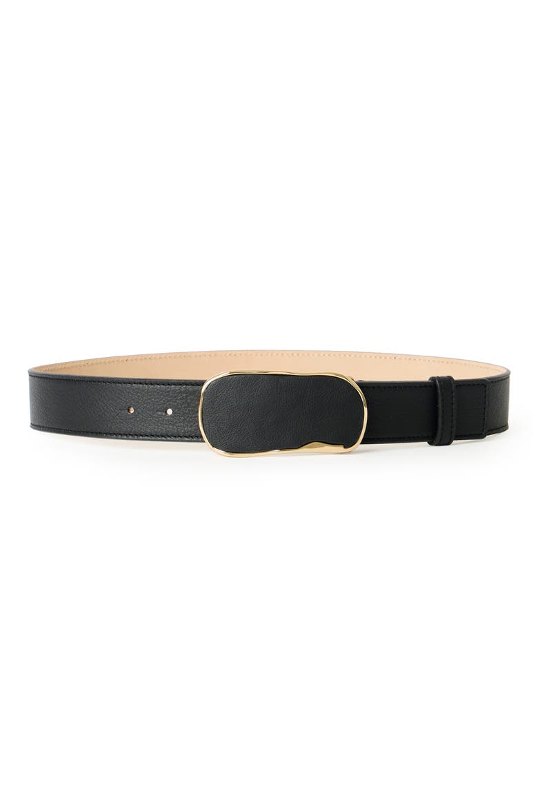 Jonah Leather Belt, Main, color, BLACK GOLD