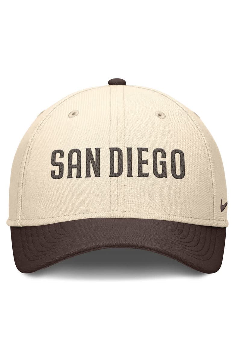 Nike Men's Nike Natural/Brown San Diego Padres Statement Rise Performance Flex Hat, Alternate, color, Natural