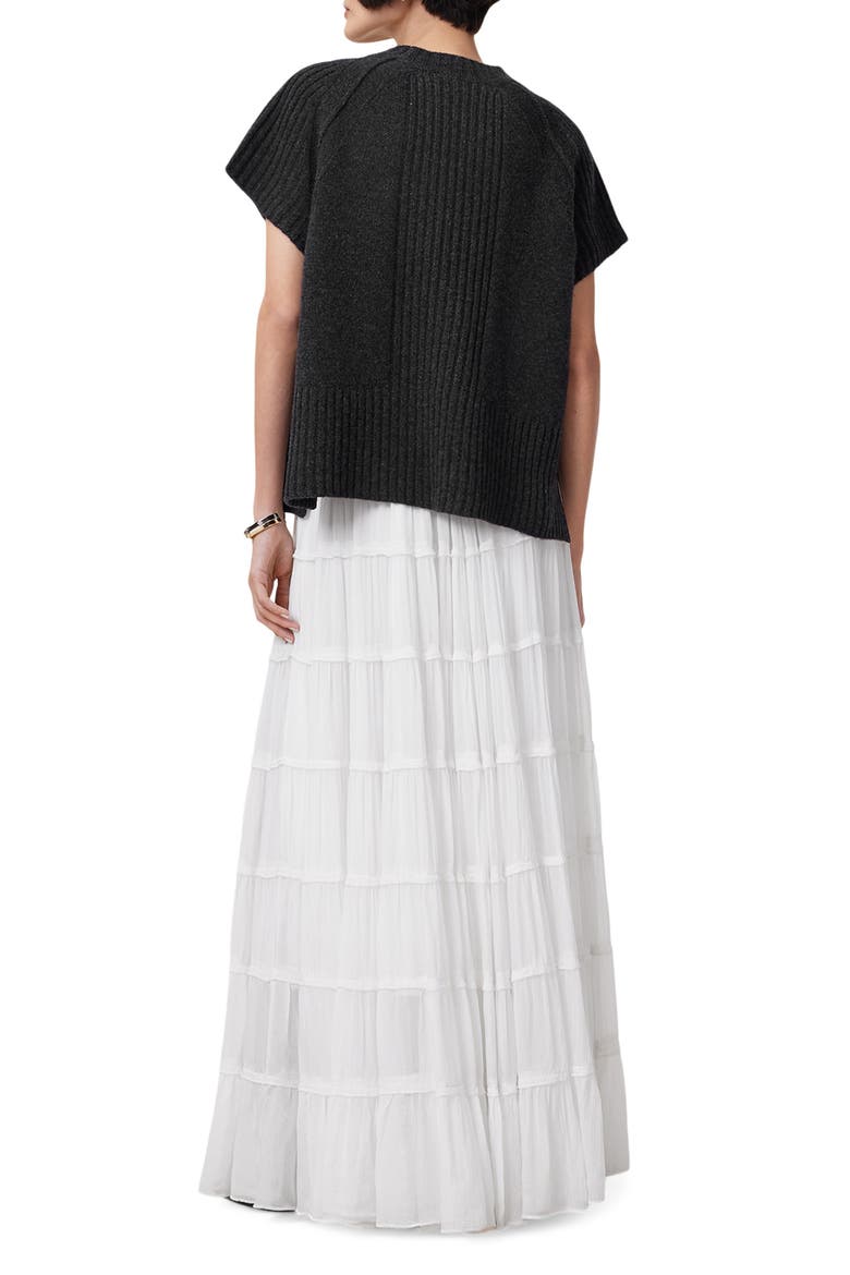 Eva Tiered Maxi Skirt, Alternate, color, CHALK WHITE