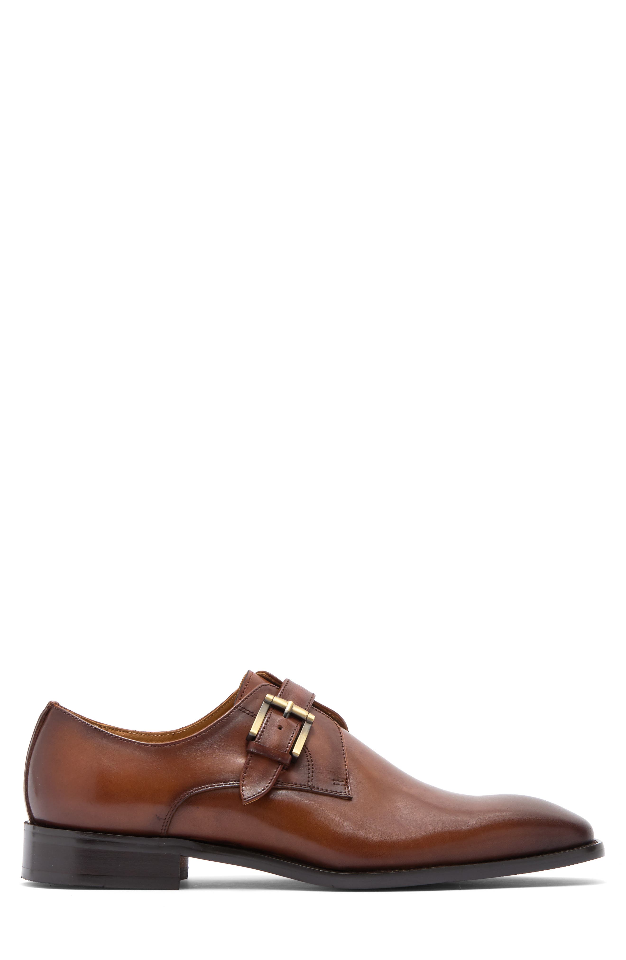 Maison Forte Davos Buckle Strap Leather Loafer, Alternate, color, Cognac
