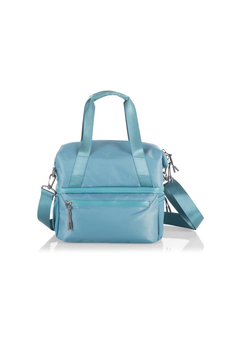 Tarana Recycled Lunch Bag Cooler with Utensils, Alternate, color, Aurora Blue