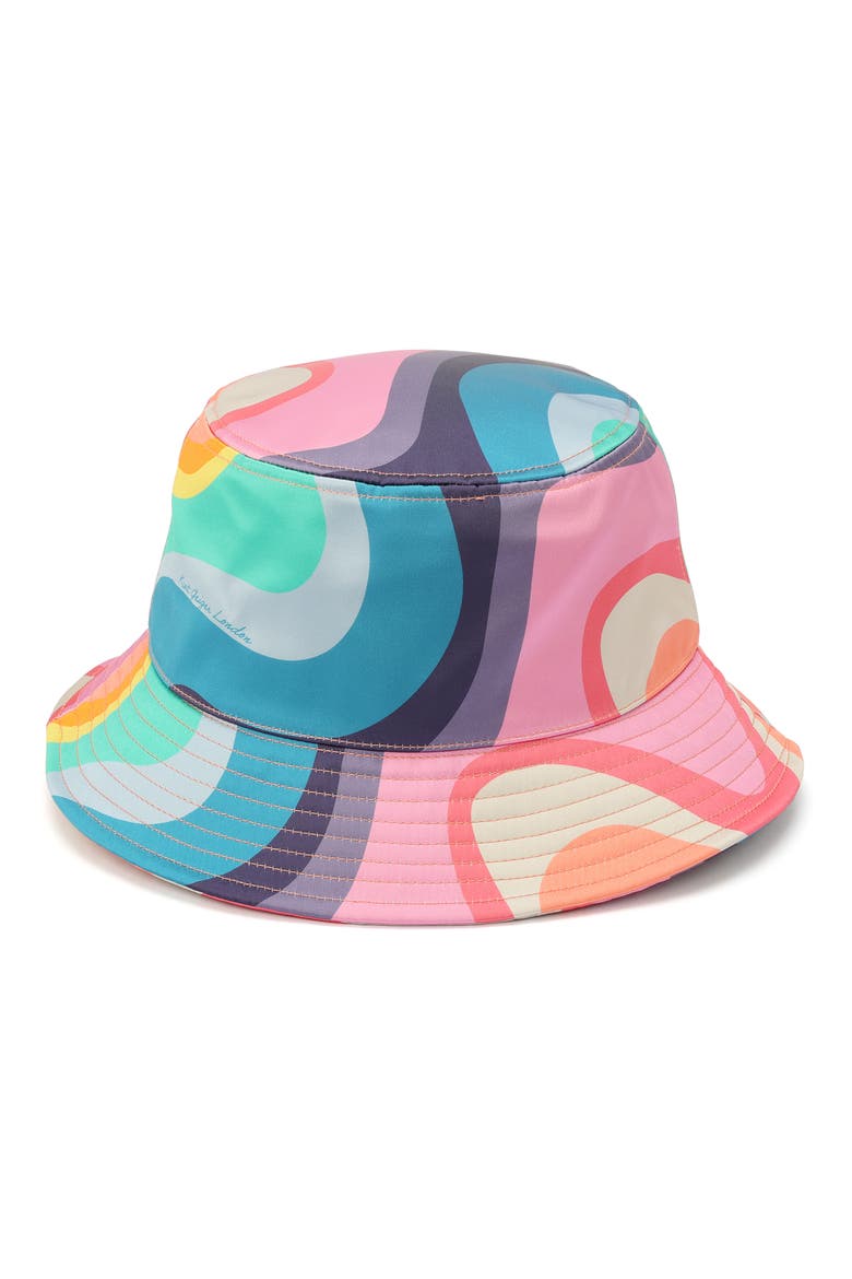 Wave Print Bucket Hat, Alternate, color, RAINBOW