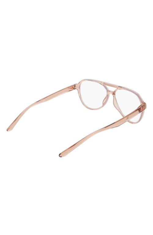 Nike Vital Drift 57mm Aviator Blue Light Blocking Reading Glasses In Pink