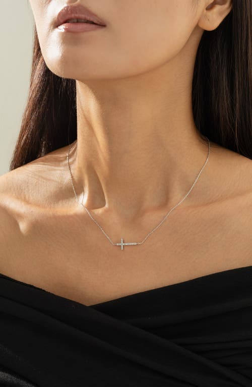 Bearfruit Jewelry Sterling Silver 18k Gold Plated Horizontal Cross Necklace Holiday Gift Idea In Metallic