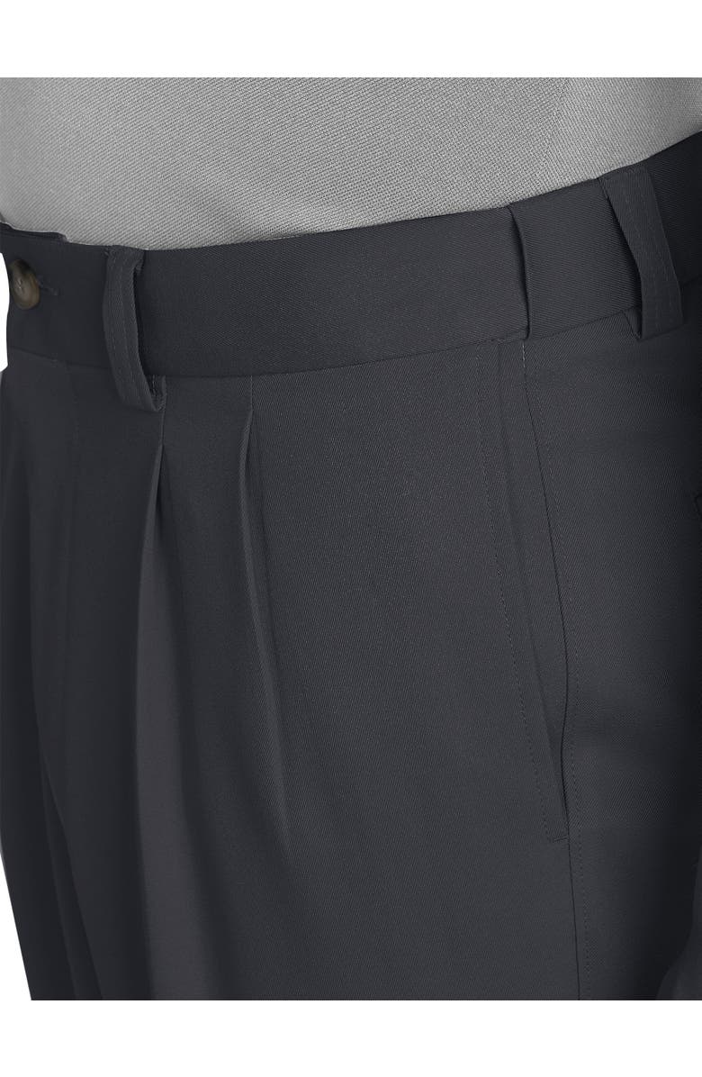 Oak Hill by DXL Waist-Relaxer Pleated Microfiber Pants, Alternate, color, Black