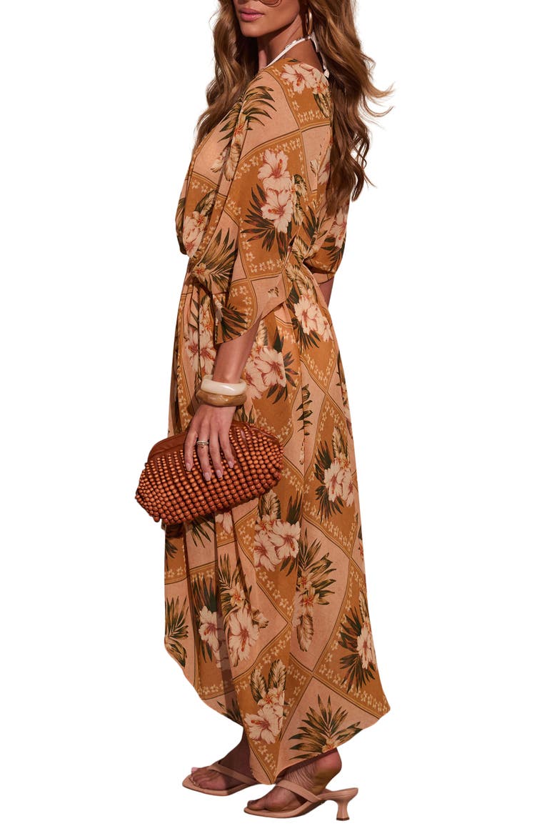 Shoreline Haze High-Low Maxi Dress, Alternate, color, GOLD MULTI