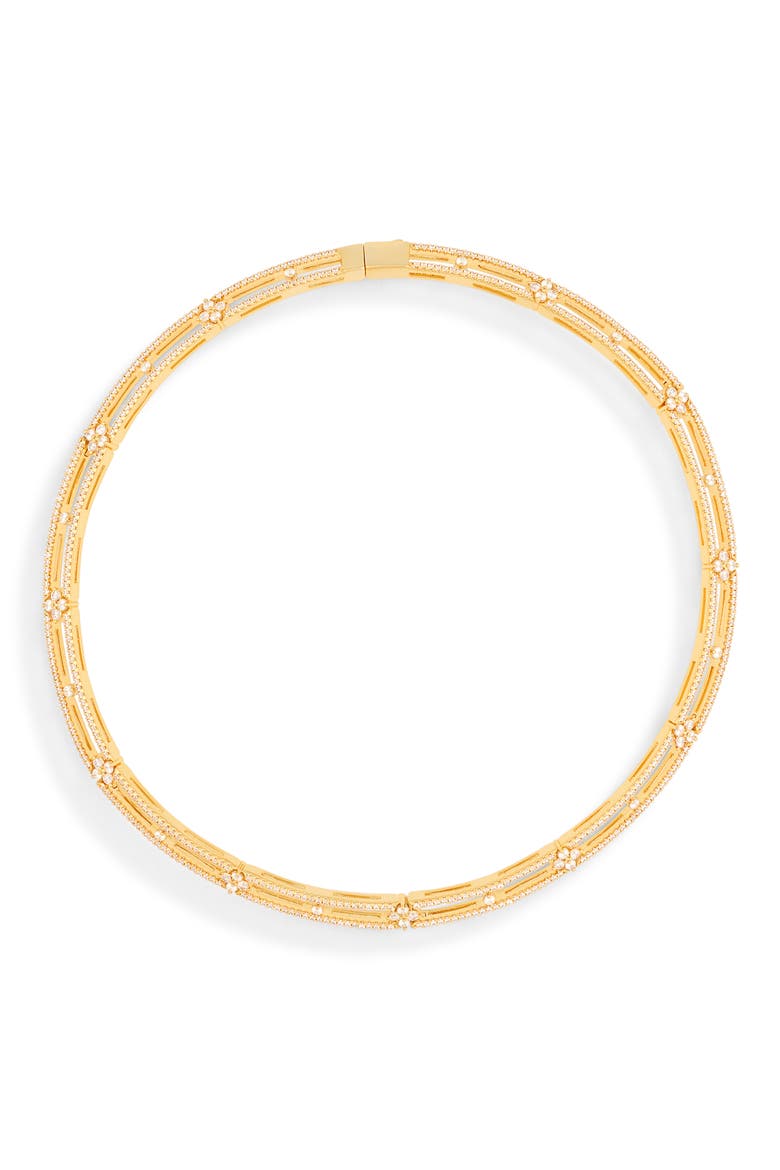 Mireille CZ Choker Necklace, Main, color, GOLD