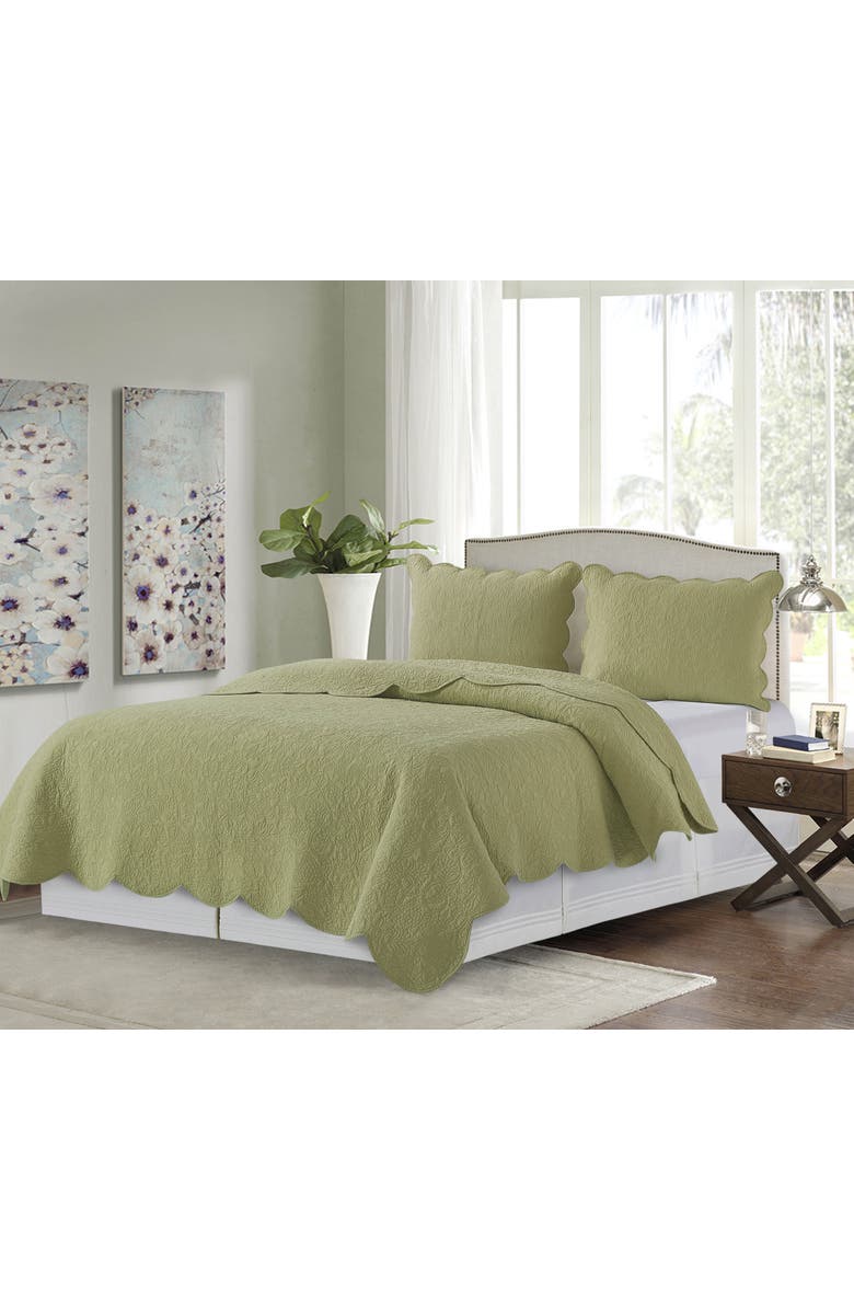 C&F Home Christiana Sweet Pea Quit Bedding Collection, Main, color, Green