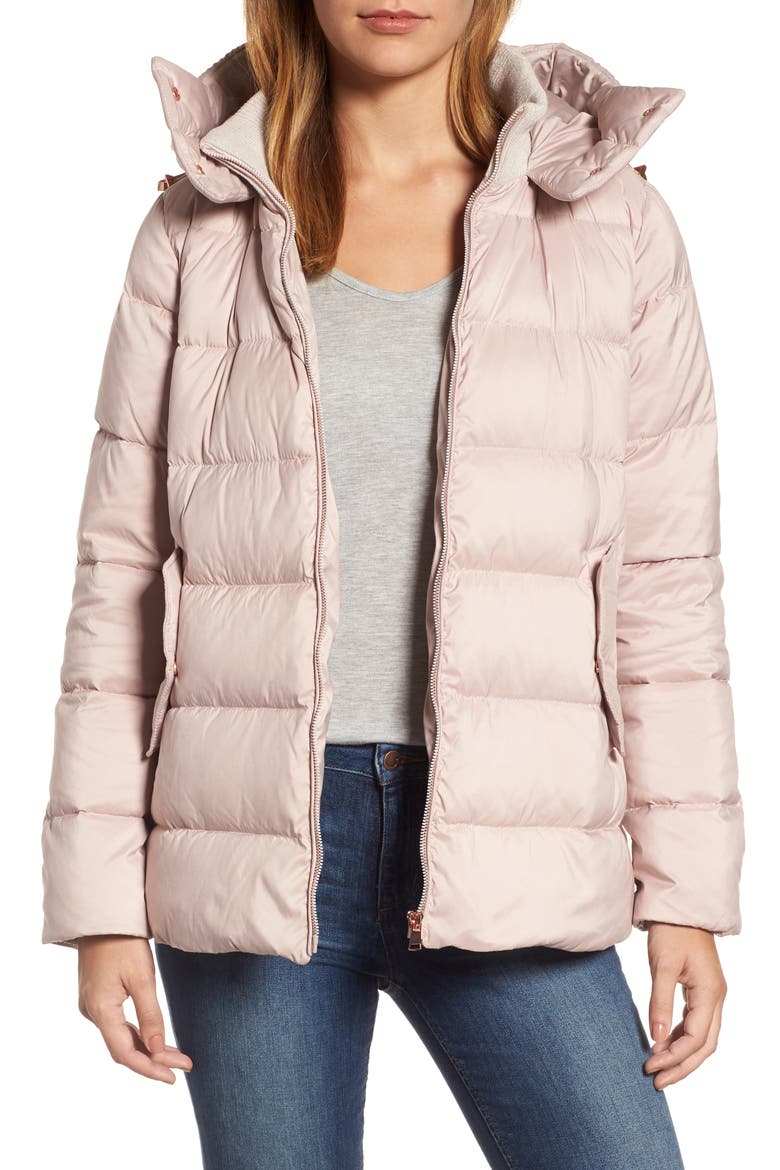 Hooded Puffer Jacket, Main, color, PETAL PINK