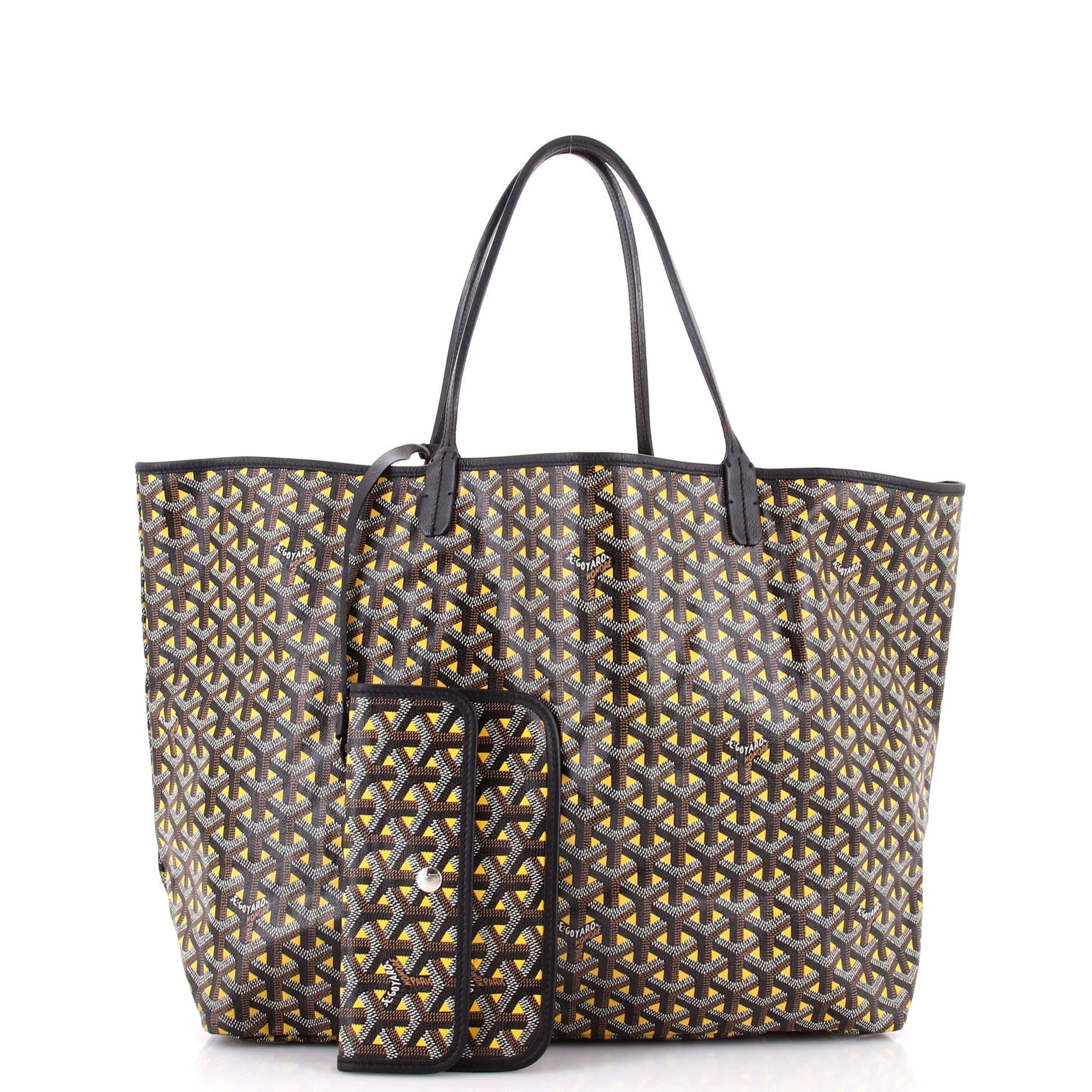 Pre-Owned Goyard Saint Louis Tote Claire Voie Coated Canvas GM, Alternate, color, Black