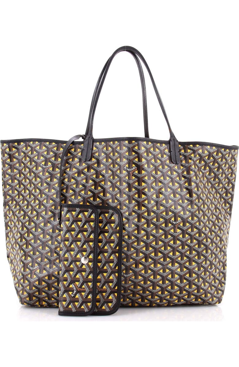 Pre-Owned Goyard Saint Louis Tote Claire Voie Coated Canvas GM, Alternate, color, Black