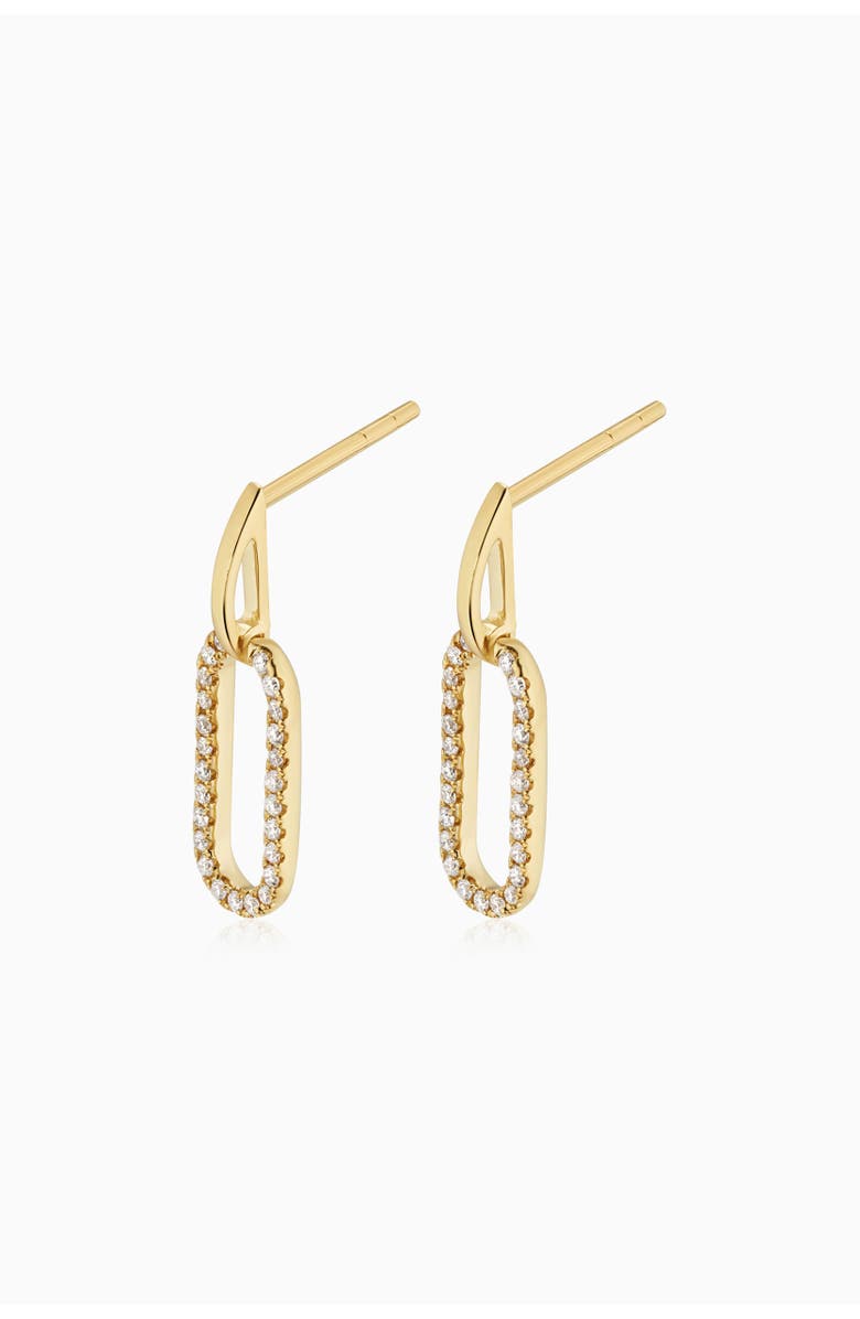 Oradina 10K Yellow Gold Venice Link Diamond Drop Earrings, Alternate, color, Yellow Gold