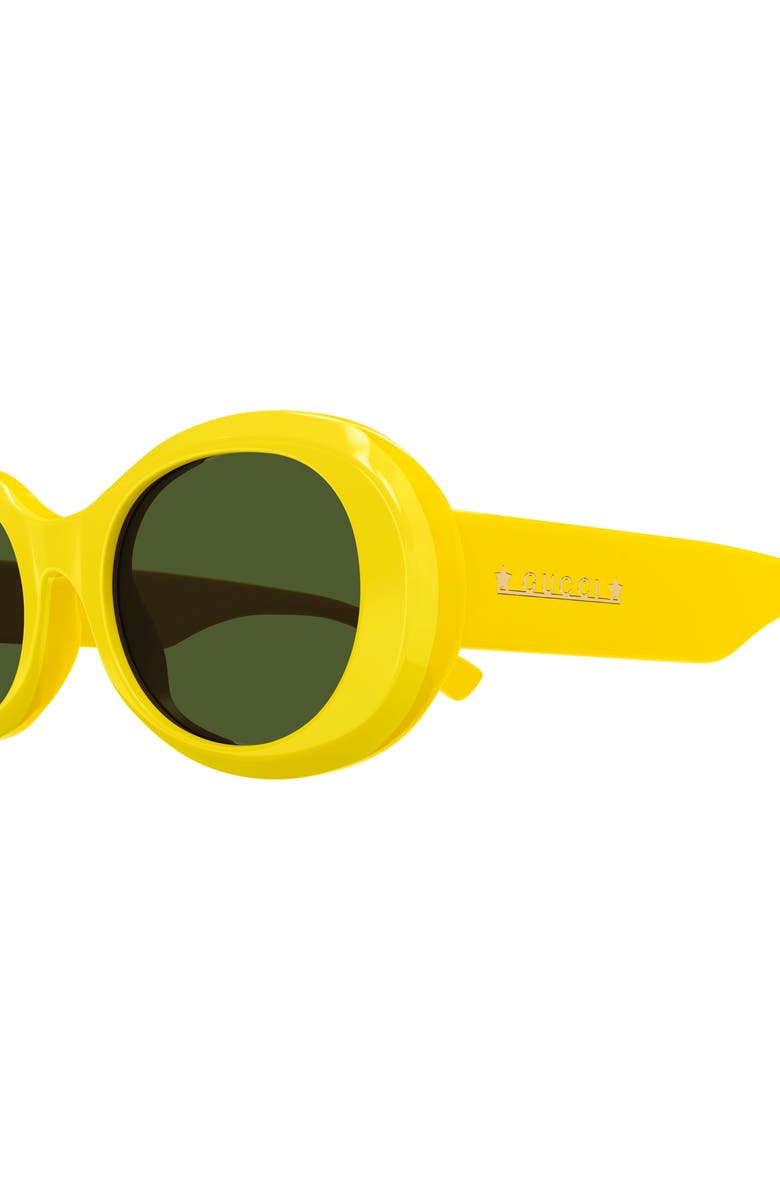 Gucci 52mm Oval Sunglasses, Alternate, color, Yellow