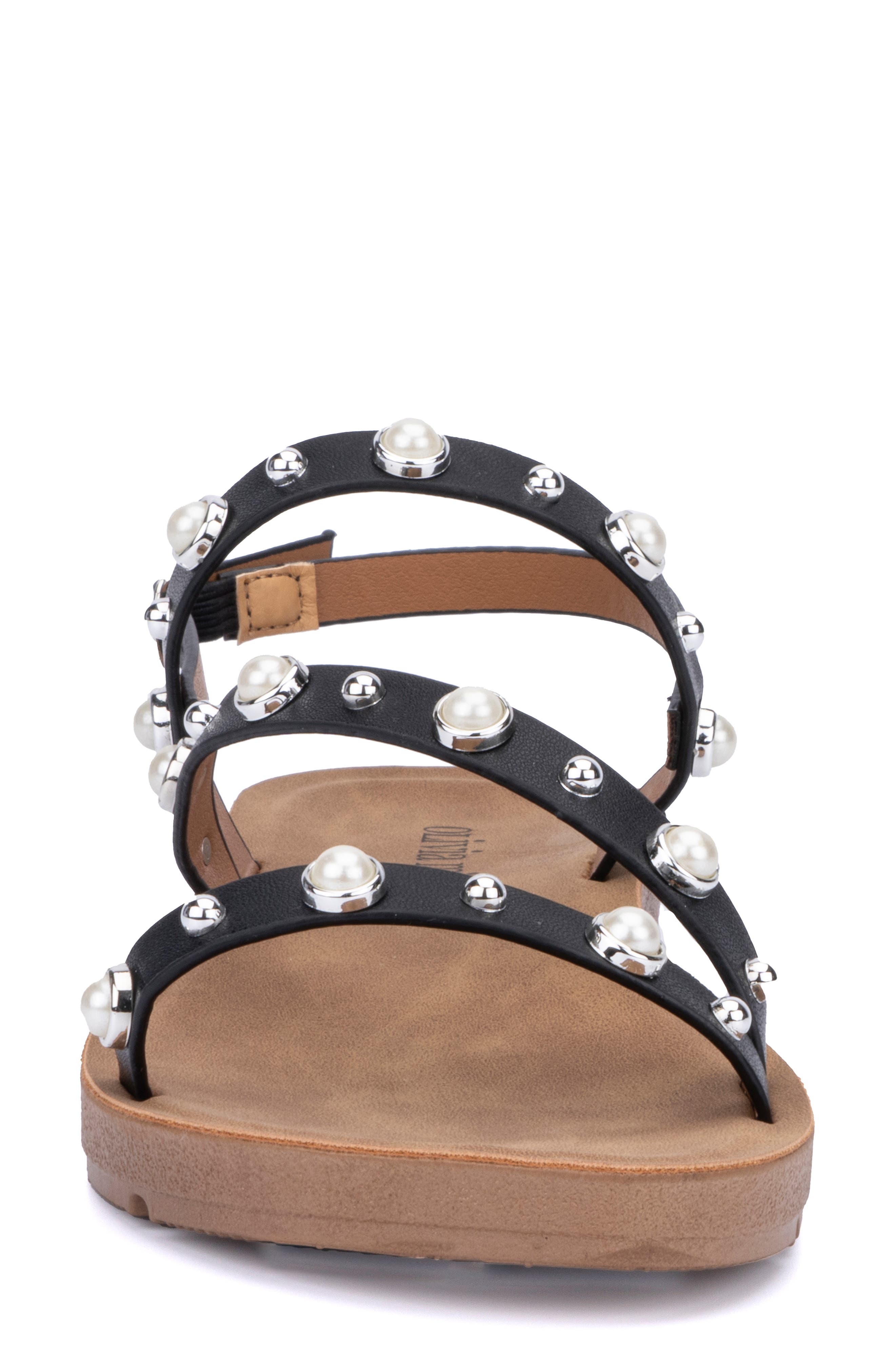 OLIVIA MILLER Faux Pearl Slingback Sandal, Alternate, color, 