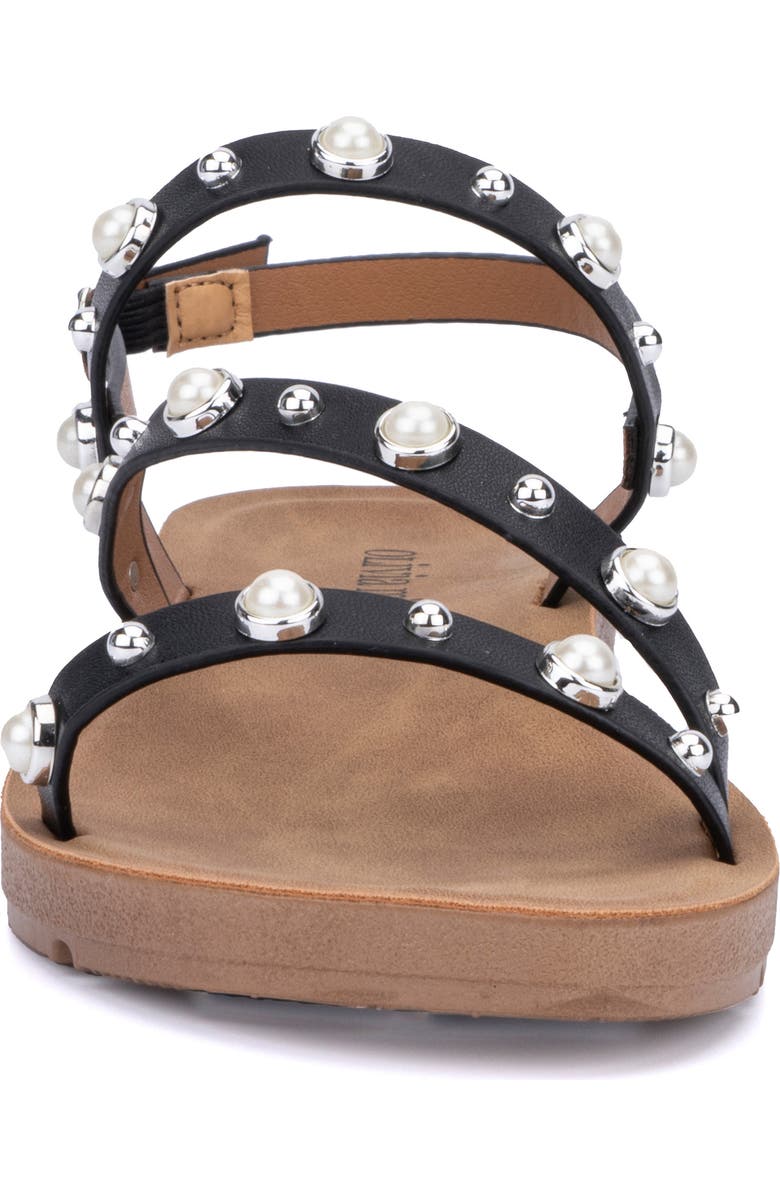 OLIVIA MILLER Faux Pearl Slingback Sandal, Alternate, color,