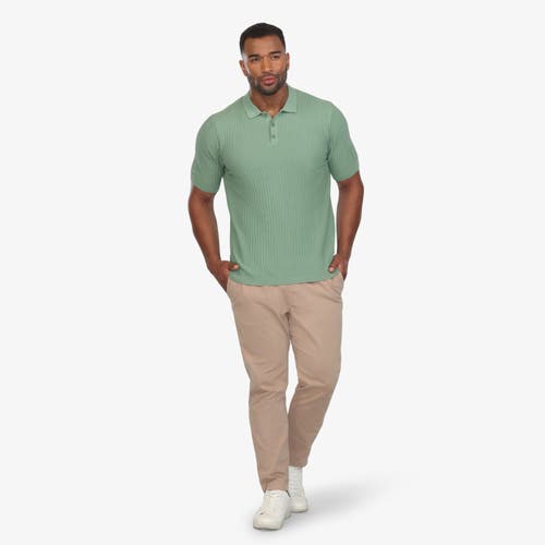 Vustra Textured Knit Polo In Green