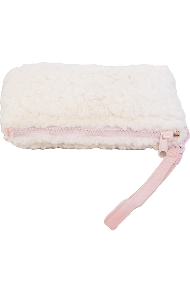 mimish Kids' Colorblock Corduroy & Faux Shearling Tote, Alternate, color, Curry/ Cotton Candy