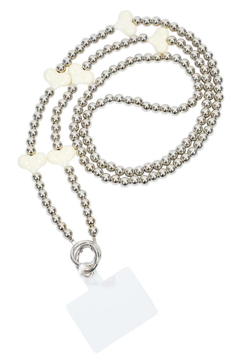 Cool Girl Crossbody Phone Lanyard, Main, color, WHITE HEARTS