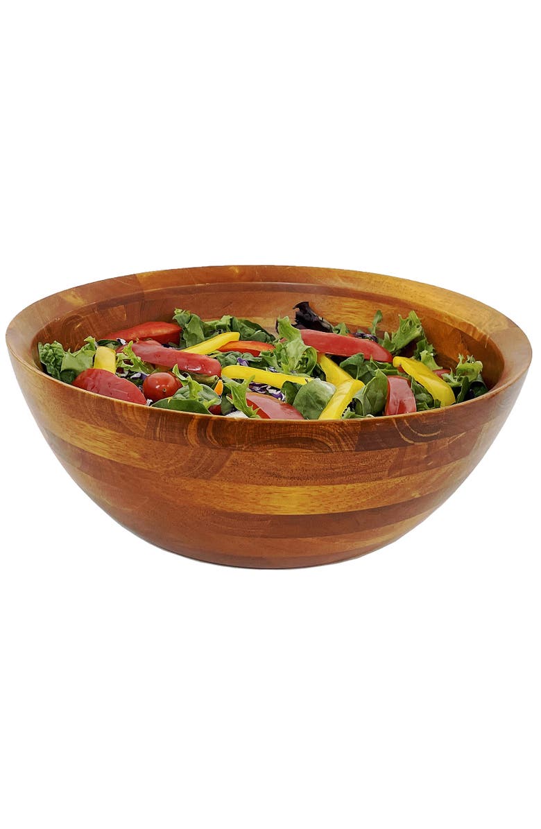 FRIELING Rubberwood Conical Bowl, Large 5-Inch x 14-Inch Diameter, Alternate, color, Brown