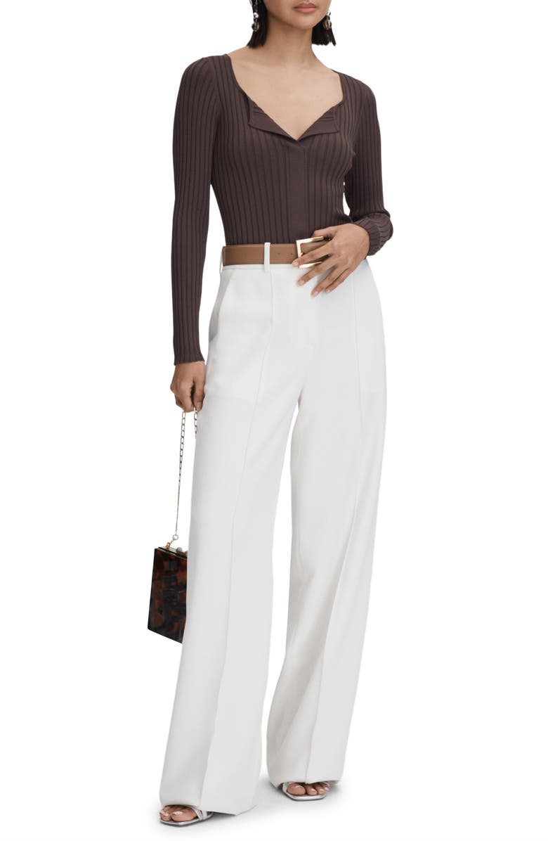 Reiss Monica Rib Split Neck Top, Alternate, color,