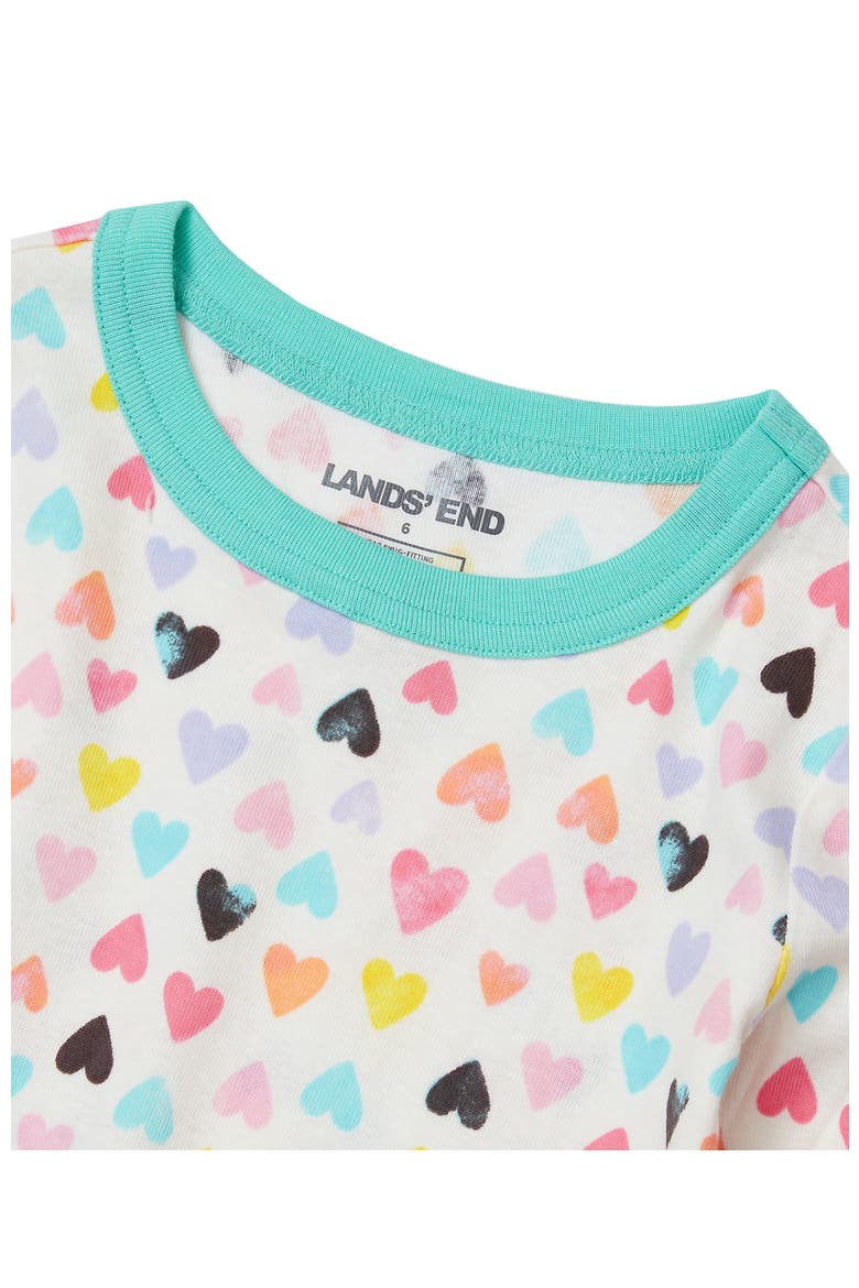 Kids Pattern Snug Fit Pajama Set, Alternate, color, Watercolor Multi Hearts