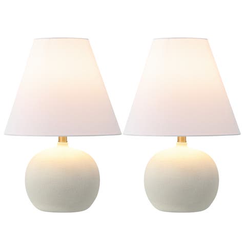 Asher 18.25" Minimalist Scandinavian Resin/Iron Gourd LED Table Lamp (Set of 2)