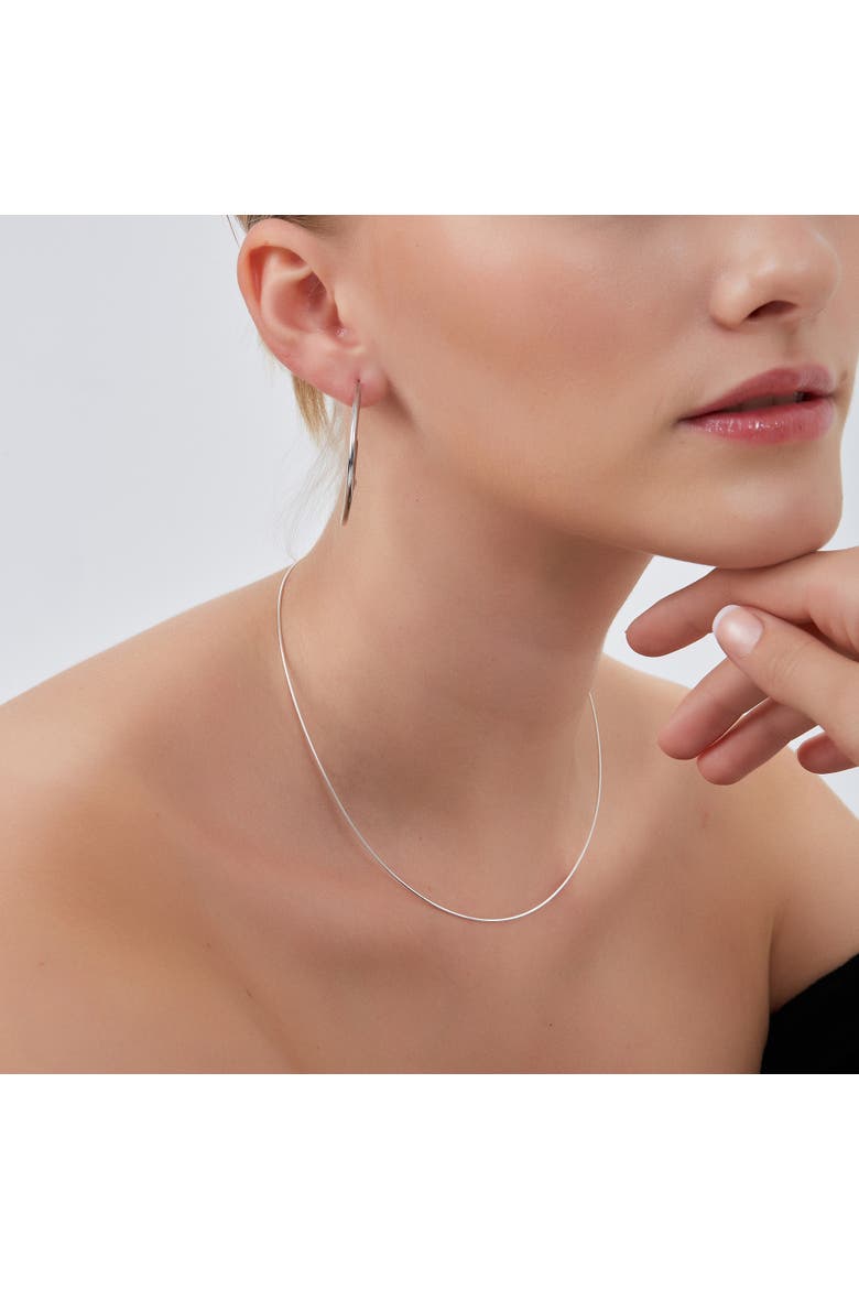 Sterling Silver Rigid Fine Chain Choker Necklace, Alternate, color, Silver