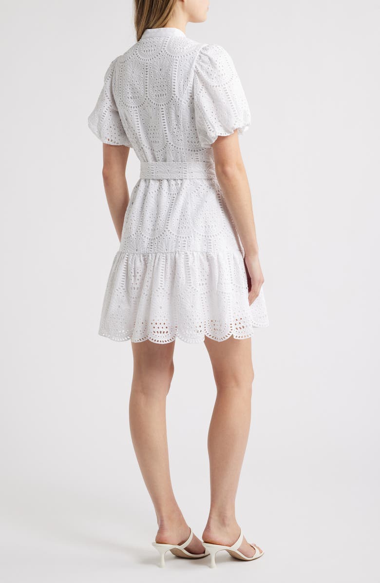 Lilly Pulitzer<sup>®</sup> Xylia Tie Belt Cotton Minidress, Alternate, color, Resort White Pineapple Tile