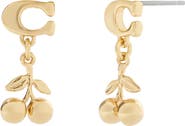 COACH Sculpted C Cherry Drop Earrings