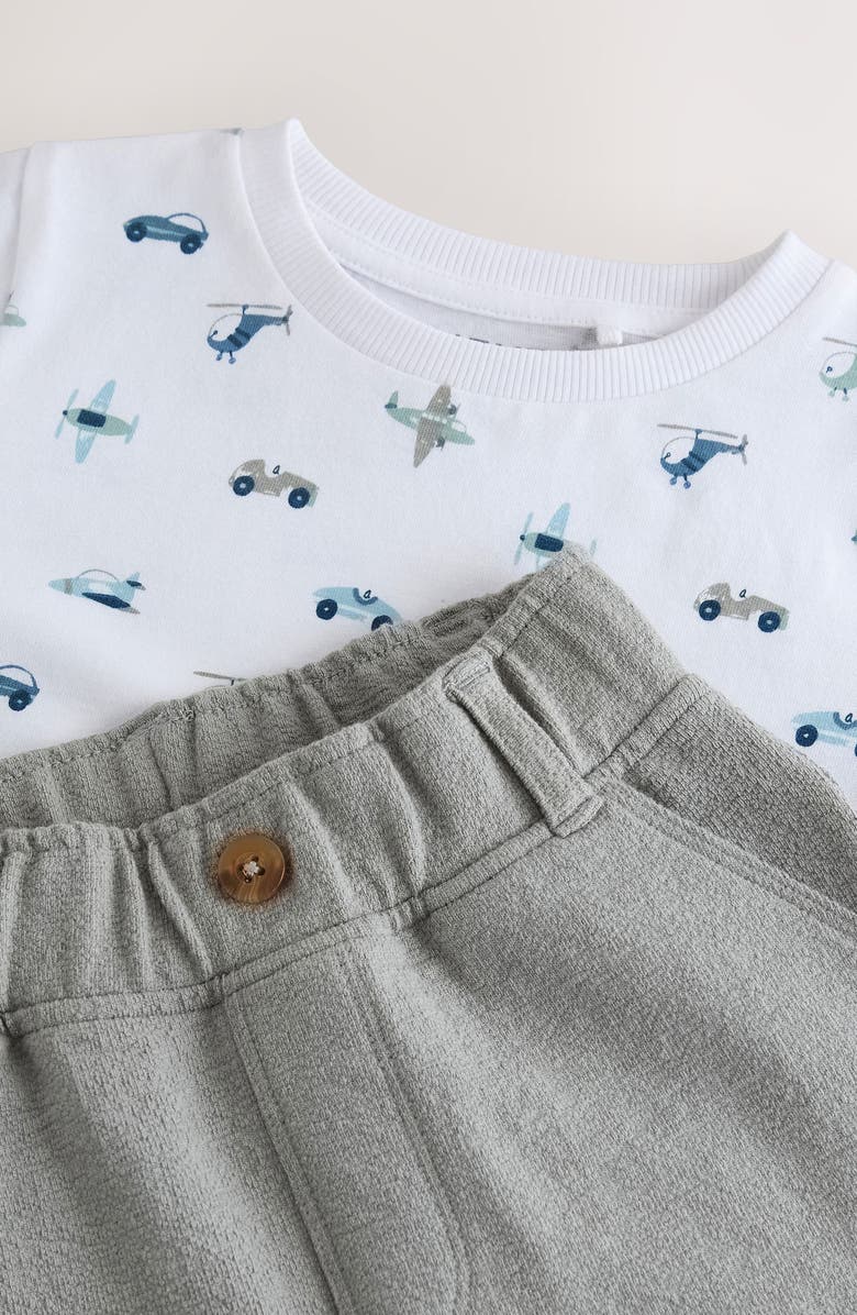 NEXT Kids' Transport Print T-Shirt & Pull-On Shorts Set, Alternate, color, White