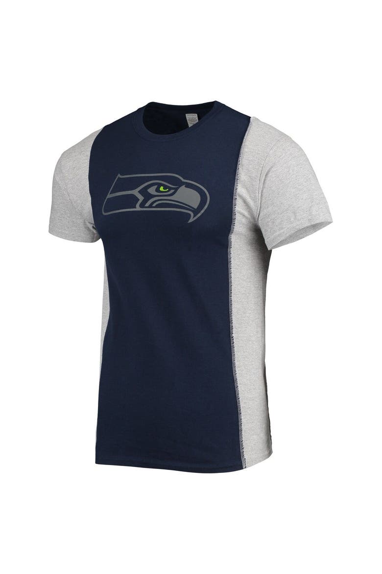 Men's Refried Apparel College Navy/Heathered Gray Seattle Seahawks Sustainable Split T-Shirt, Alternate, color, Navy