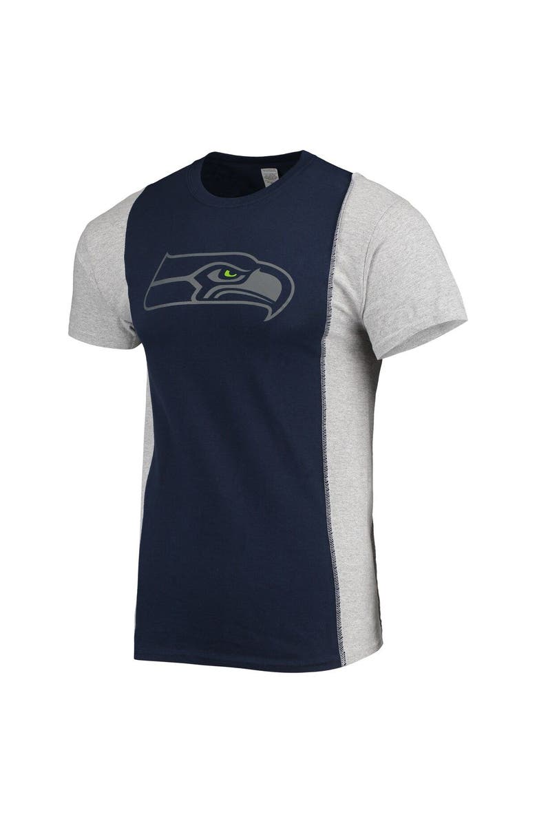 REFRIED APPAREL Men's Refried Apparel College Navy/Heathered Gray Seattle Seahawks Sustainable Split T-Shirt, Alternate, color, Navy