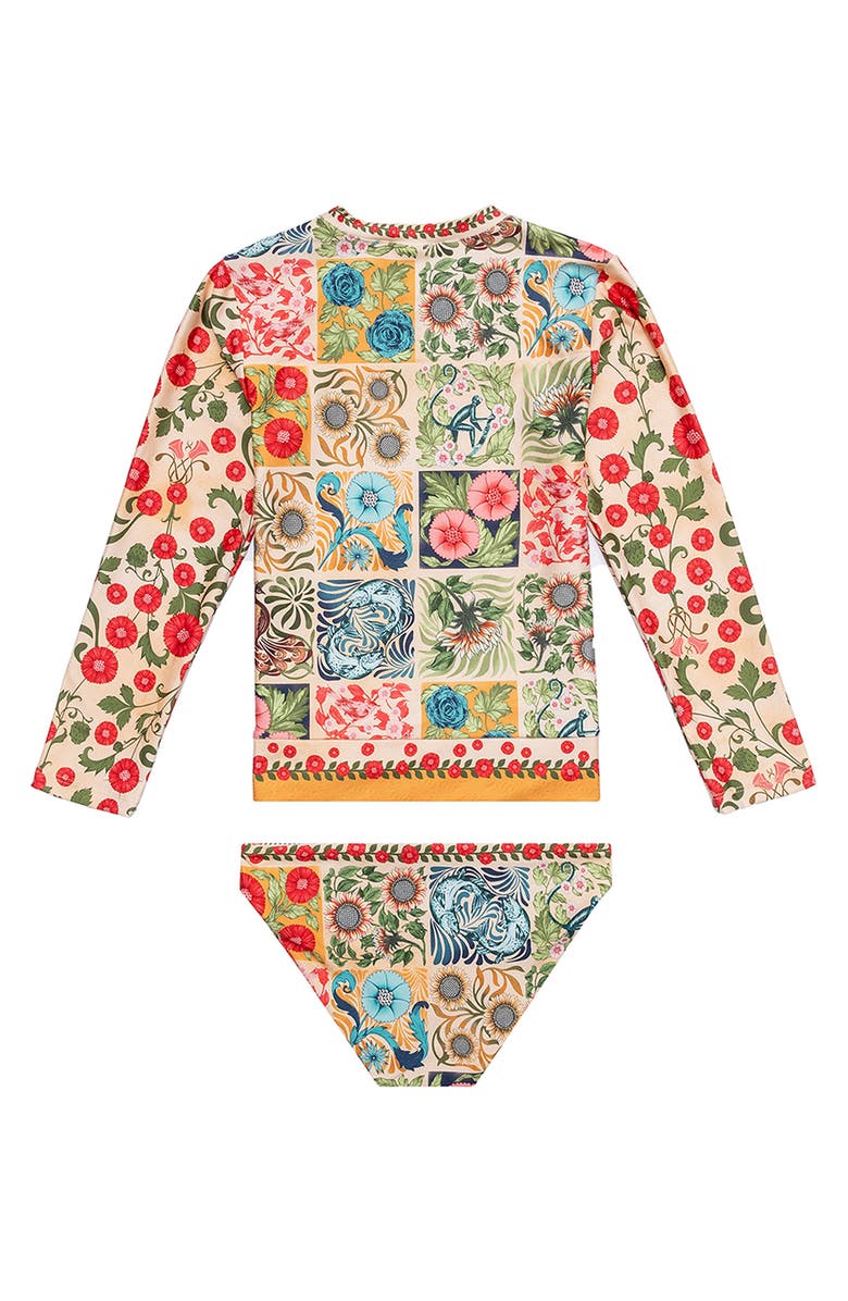 Agua Bendita Kids' Harvest Lackie Two-Piece Rashguard Swimsuit, Alternate, color, 