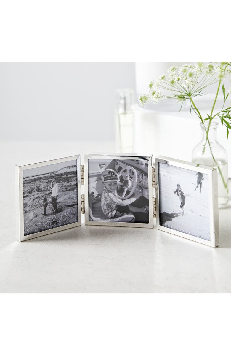 The White Company Fine Mini Hinged Three-Aperture Picture Frame, Main, color, 