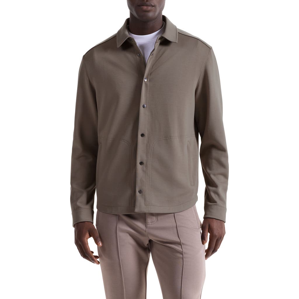 Bugatchi Soft Touch Snap-up Shirt In Brown
