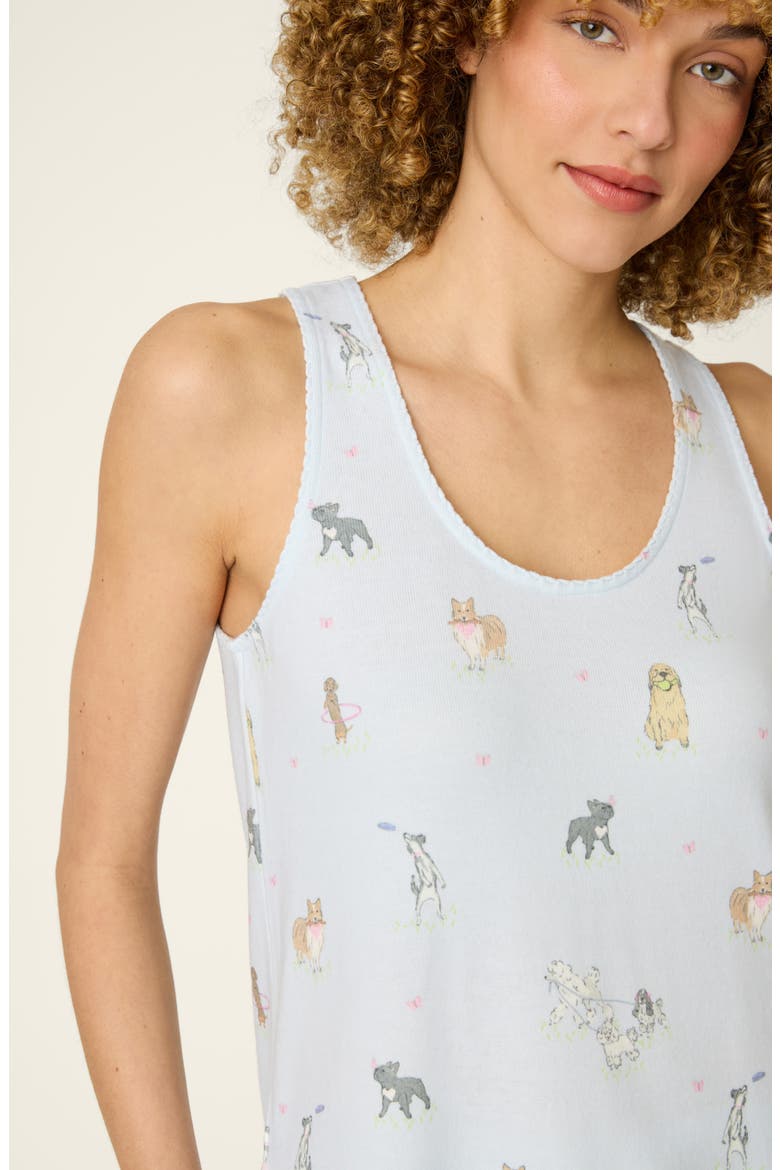 Bark Park Peached Jersey Pajamas, Alternate, color, BLUE ICE