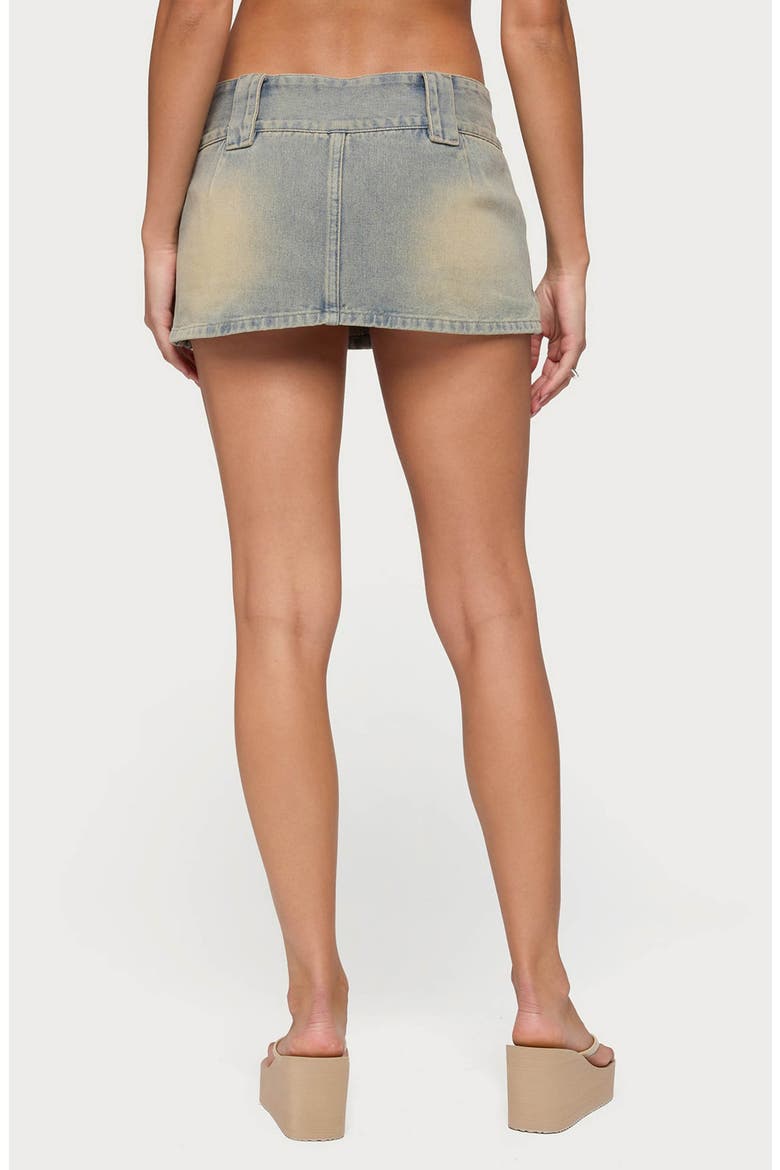 Lolah Snap Waist Denim Miniskirt, Alternate, color, BLUE-WASHED