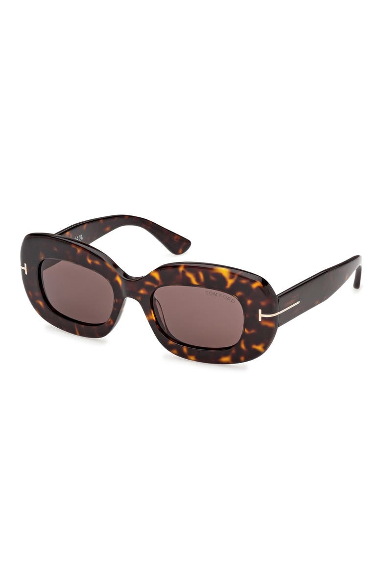 Islay 50mm Small Rectangular Sunglasses, Alternate, color, DARK HAVANA / BROWN