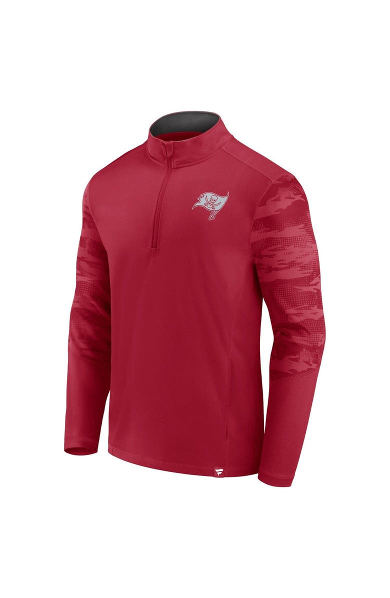 FANATICS Men's Fanatics Branded Red Tampa Bay Buccaneers Ringer Quarter-Zip Jacket, Alternate, color,