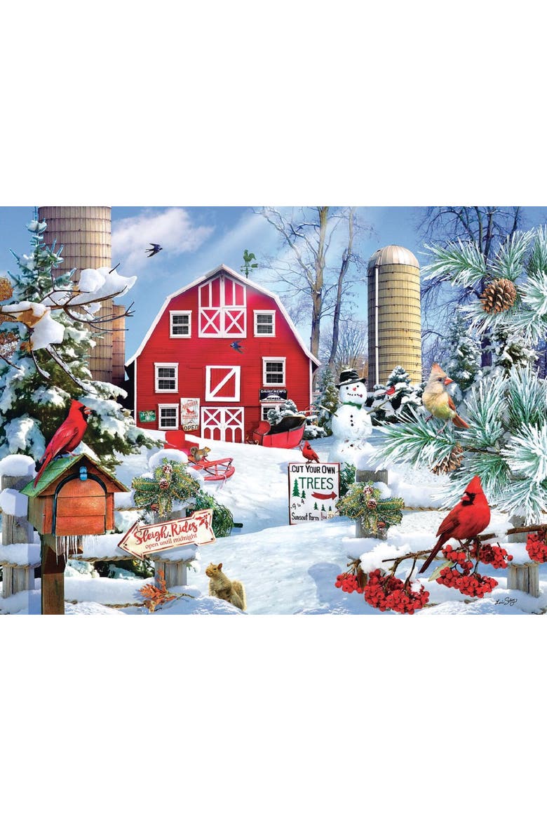 A Snowy Day on the Farm 1000 piece Jigsaw Puzzle for Adults, Alternate, color, Multicolor