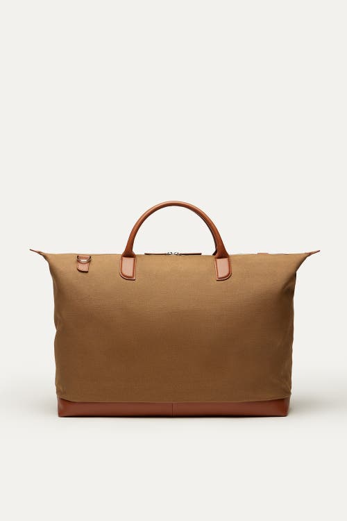 Want Les Essentiels De La Vie Want Les Essentiels Hartsfield Organic Cotton Canvas Weekender Bag In Dark Camel