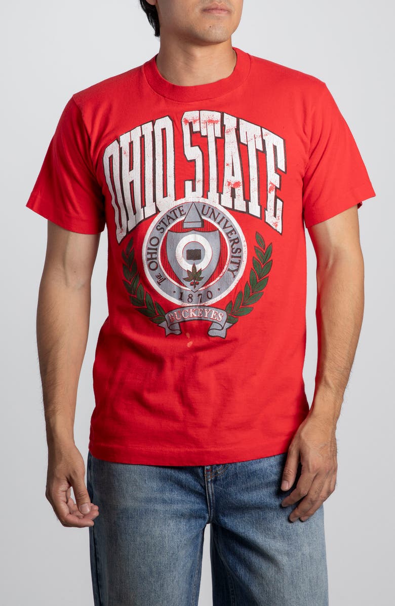 Elwood Vintage Ohio State Buckeyes Tee, Main, color, Red