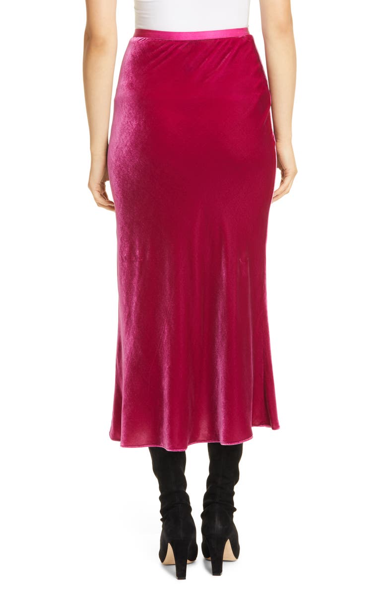 Polo Ralph Lauren Bias Cut Silk Velvet Skirt, Alternate, color,