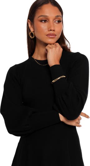 Gigi Long Sleeve Fit & Flare Sweater Minidress