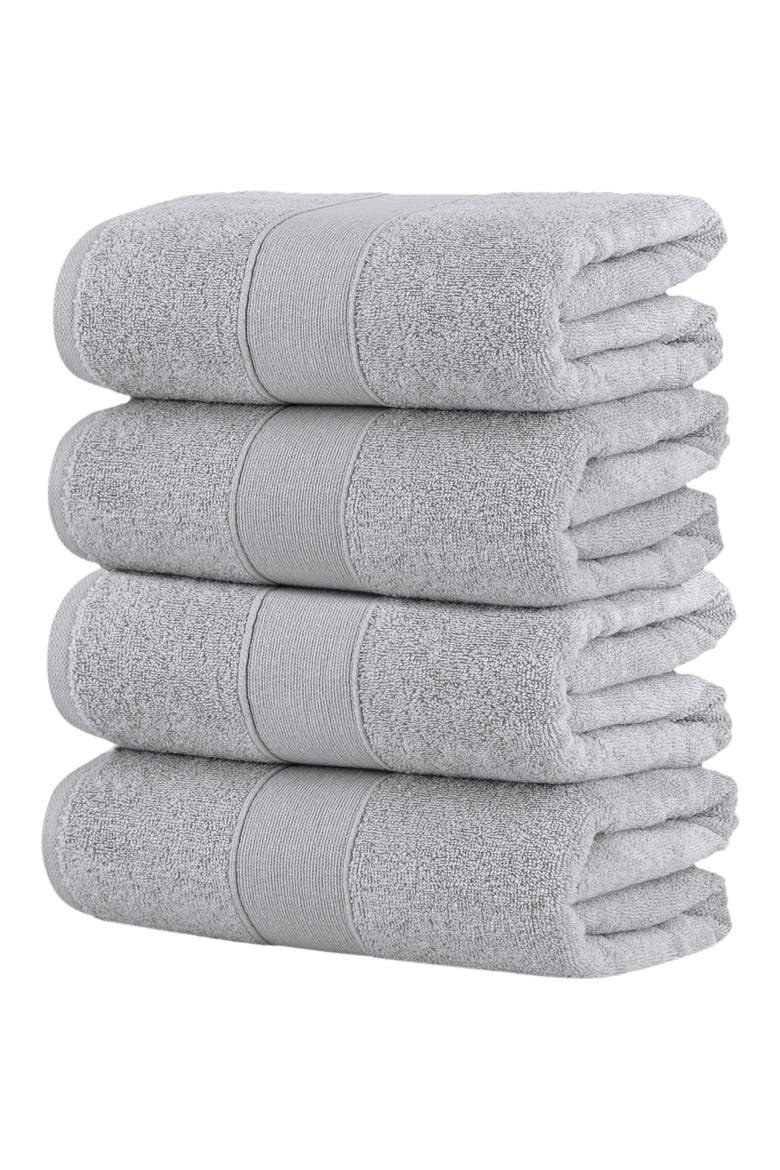 Turkish Cotton 4-Piece Bath Towel Set, Alternate, color, GREY