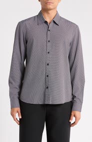 JASPER CLAY Micro Print Button-Up Shirt