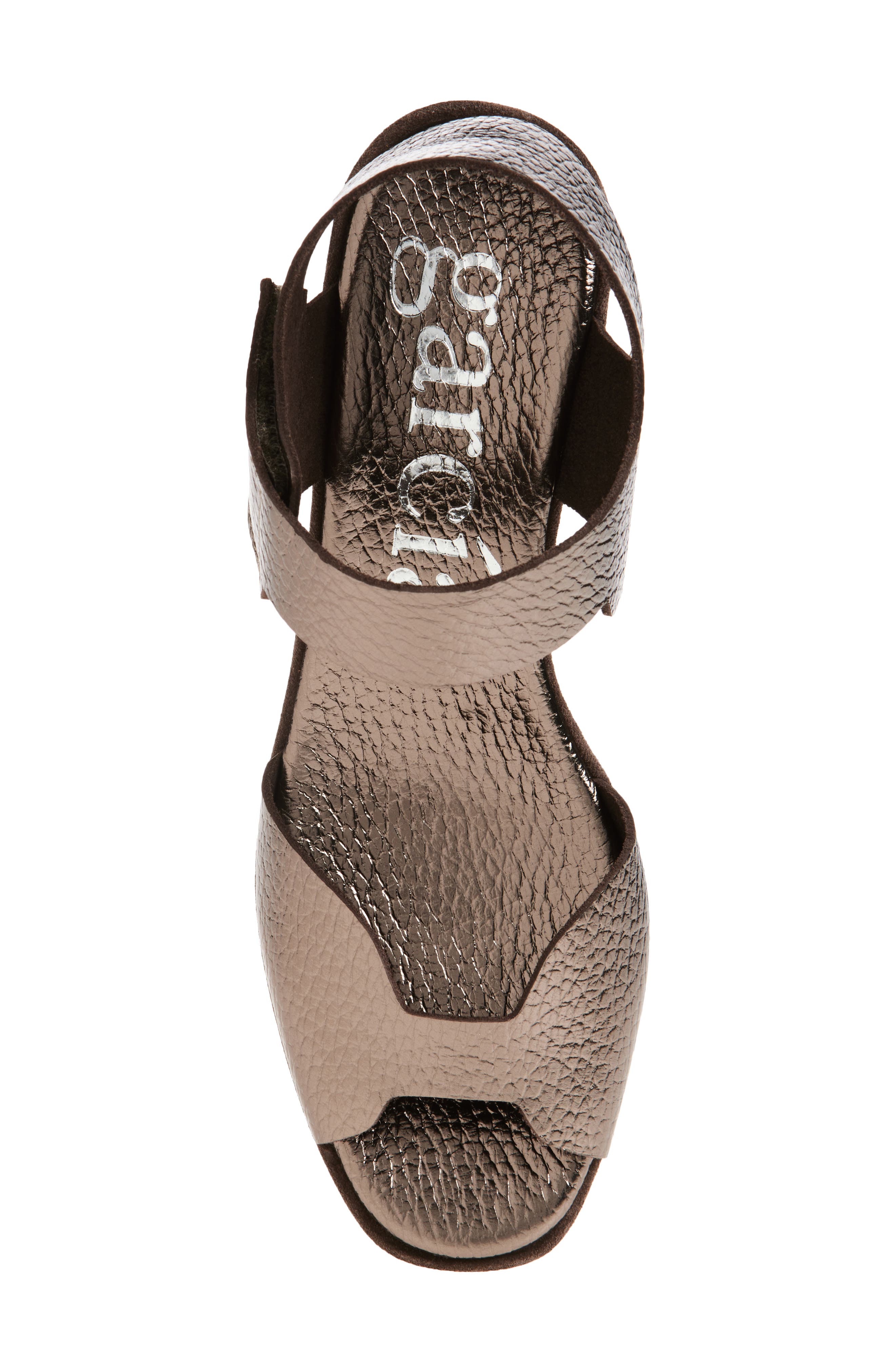 Pedro Garcia Fama Water Resistant Ankle Strap Platform Sandal, Alternate, color, Cafe Cervo Lame